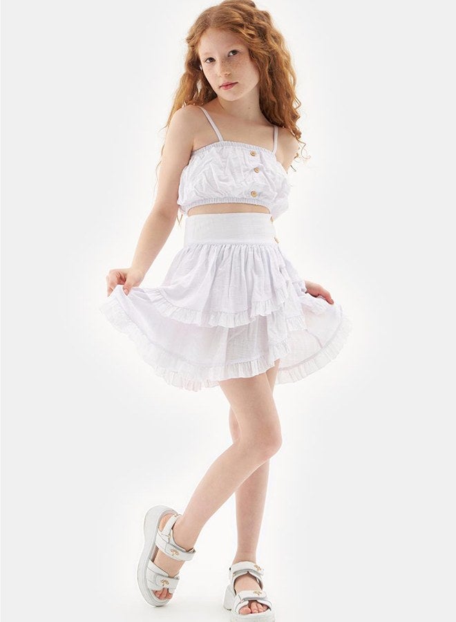 Tyess Girl Ecru Skirt - Image 1