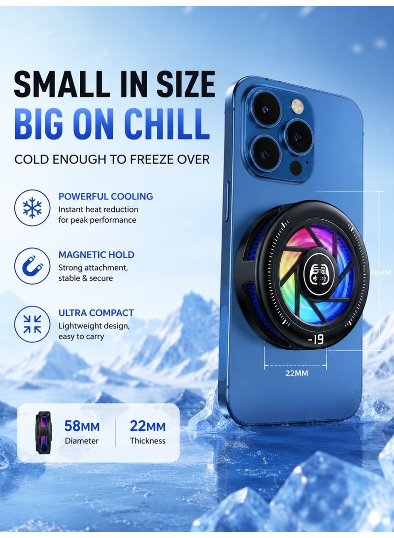 Meco Gaming Phone Cooler Magnetic Semiconductor Cooling Fan with RGB Light, Ultra Fast Ice Cooling Radiator for PUBG Mobile, iPhone & Android Smartphones, Low Noise Mobile Cooling Fan - Image 4