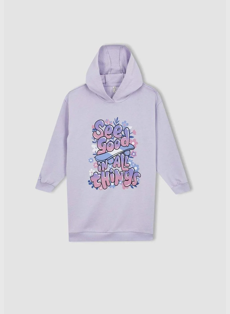 DeFacto Hooded Graphic Dress