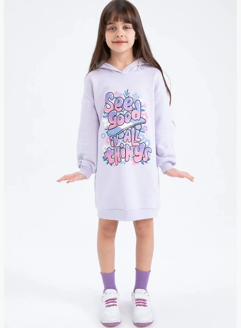 DeFacto Hooded Graphic Dress