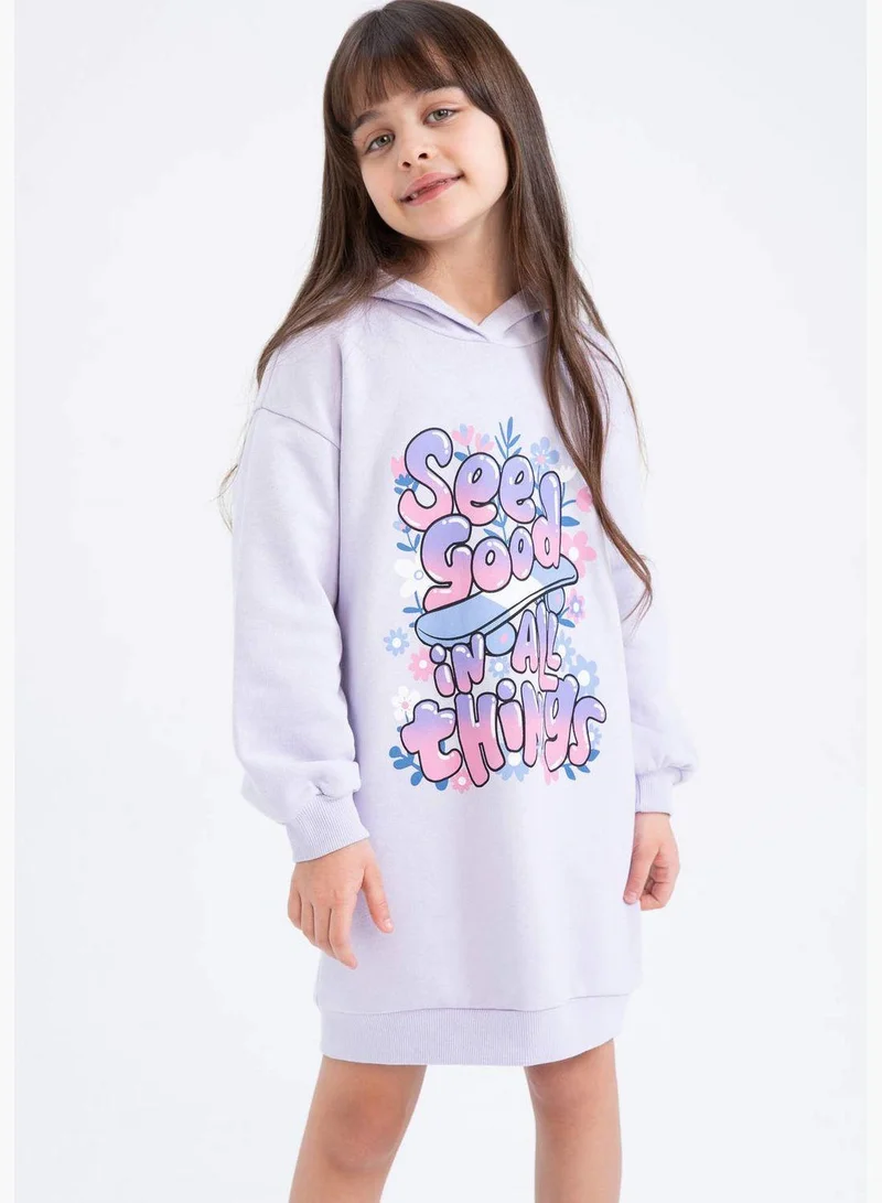 DeFacto Hooded Graphic Dress