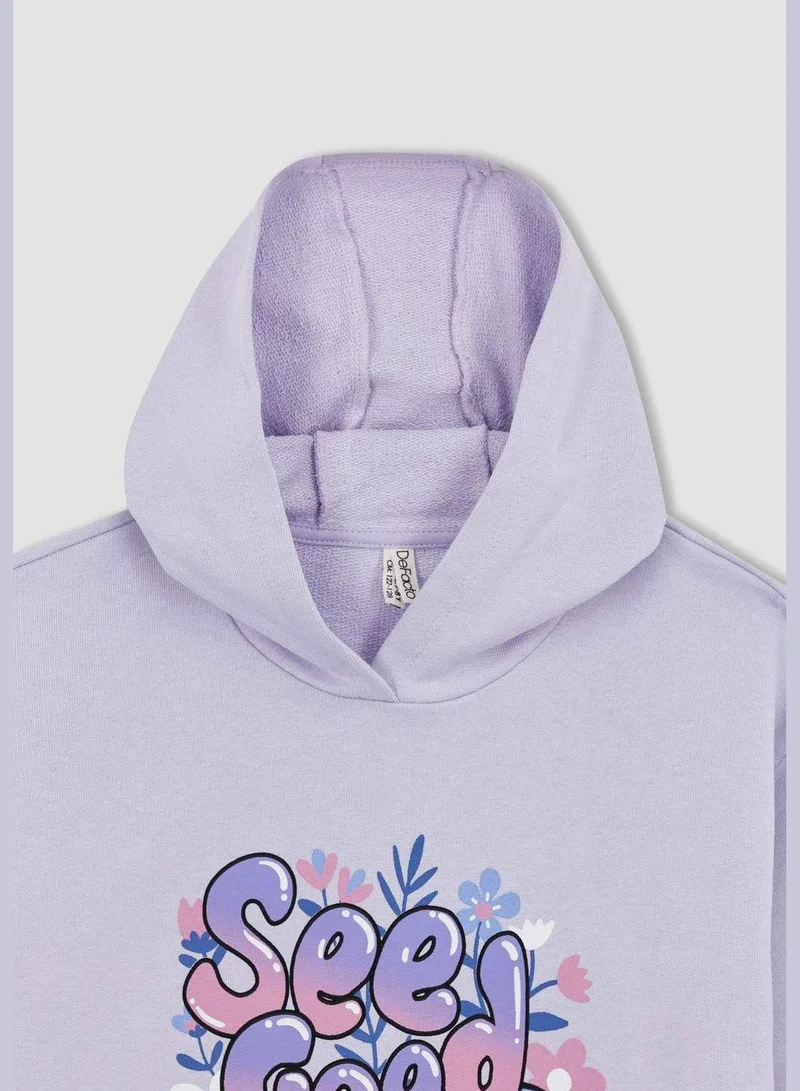 DeFacto Hooded Graphic Dress
