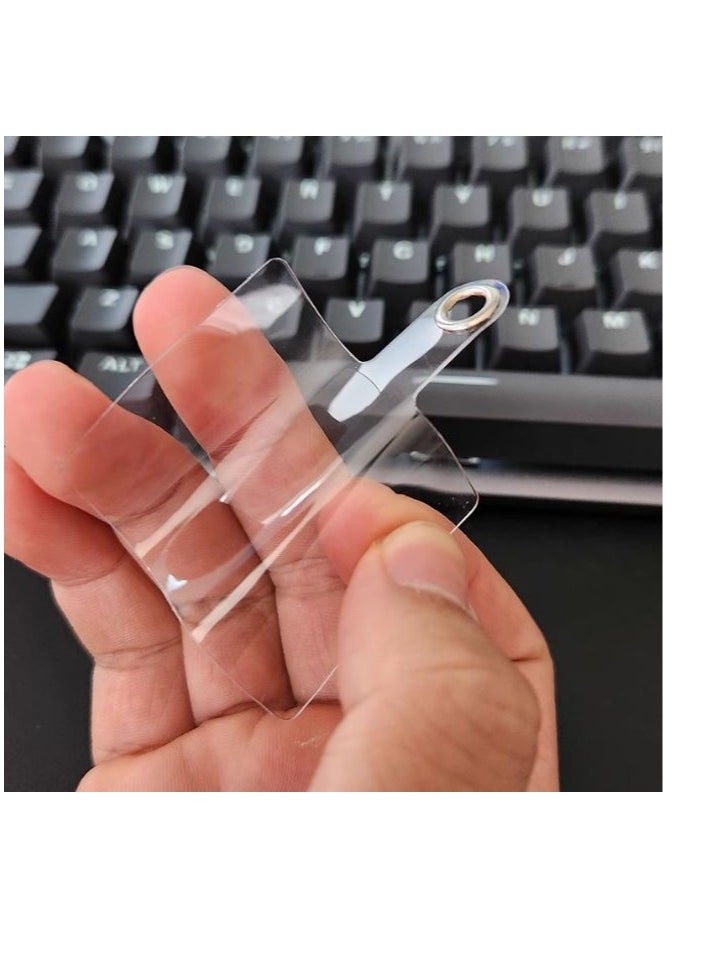 Stylishly designed necklace that attaches to the phone, with a plastic part to secure it to the phone