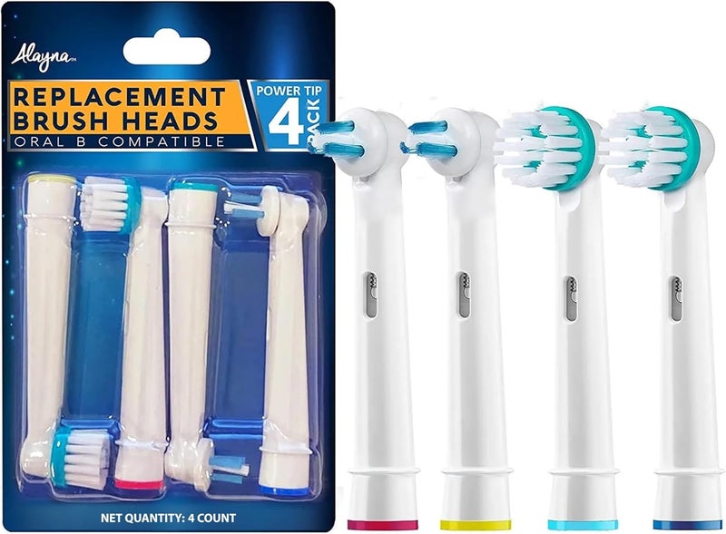 ألابينا رؤوس فرشاة بديلة لأداة Oral B Braun Professional Ortho Brush Head & Power Tip Kit - عبوة من 4 رؤوس فرشاة أسنان كهربائية تقويمية متوافقة، الجمعة السوداء، الاثنين الإلكتروني! - Image 1