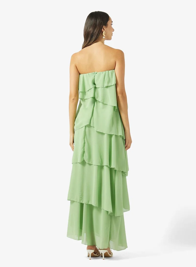 Ginger Bandeau Dress with Tiered Ruffles