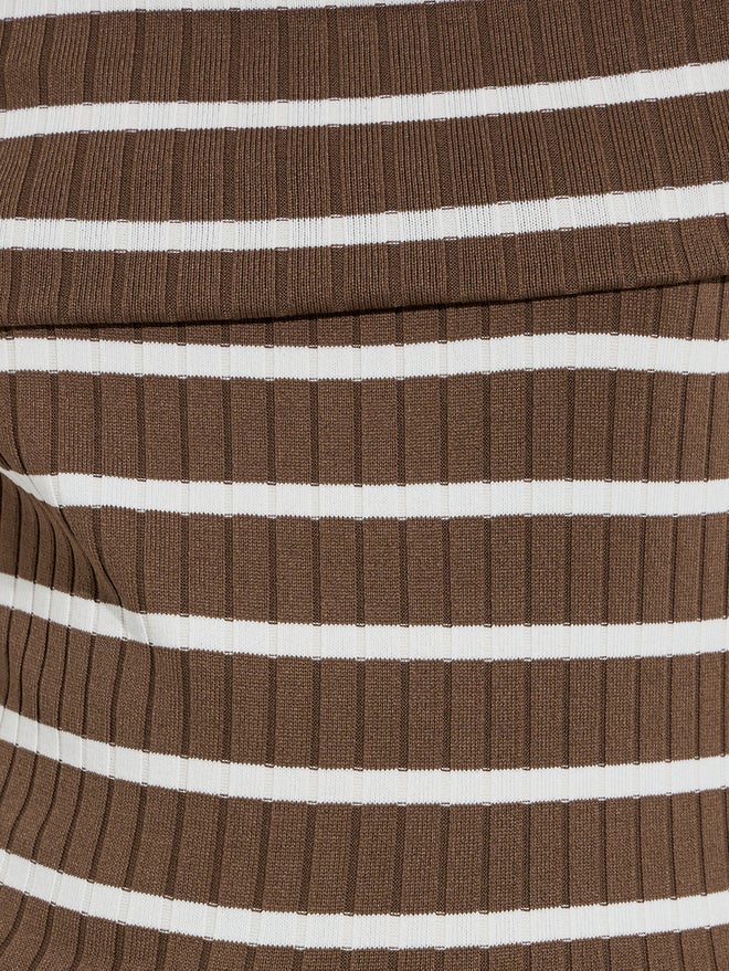 Styli Striped Off Shoulder Knit Top - Image 4