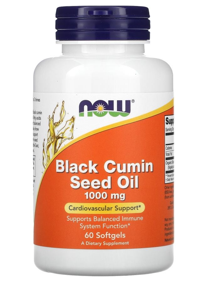 now Black Cumin Seed Oil 1000 mg 60 Softgels