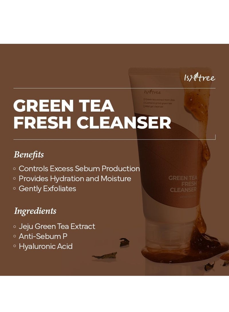 ايسنتري منظف ​​الشاي الأخضر المنعش 120مل، منظف لطيف للوجه | العناية الكورية بالبشرة الدهنية والمختلطة، حاجز ترطيب، توازن رطوبة البشرة - Image 2