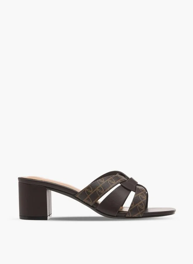 بابريكا Women Printed Block Heel Slip-On Sandals