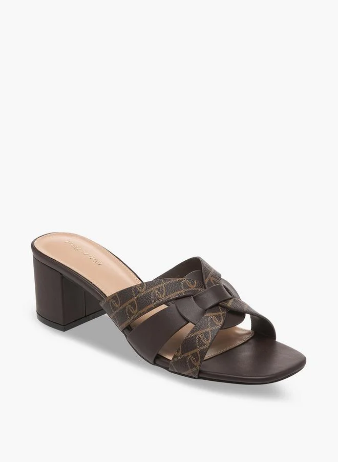 Paprika Women Printed Block Heel Slip-On Sandals