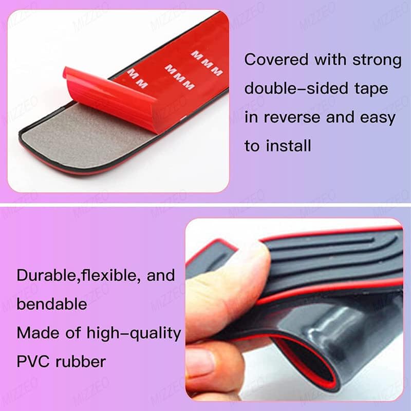 MIZZEO Door Sill Plate Protectors/Guards Sill Scuff Cover Panel Step Protector Ralli Art Pattern (Black & Red, Pack of 4) Compatible with Kia Carens - Image 3