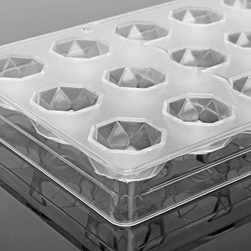 HAPYLY 21 Grid Chocolate Candy Mold PC Polycarbonate Chocolate Making Mould (Diamond) - Image 3