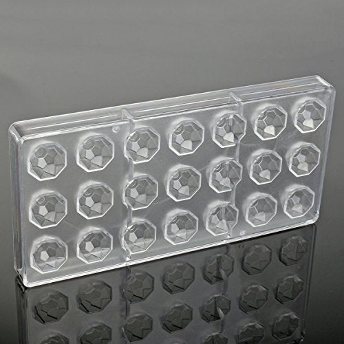 HAPYLY 21 Grid Chocolate Candy Mold PC Polycarbonate Chocolate Making Mould (Diamond) - Image 4