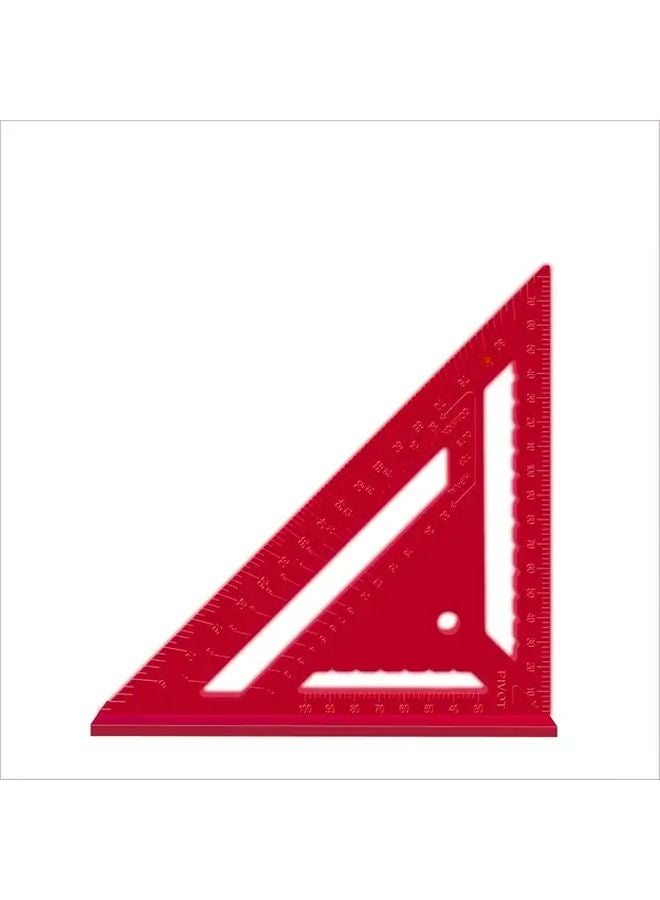 7 Inch Red Industrial ABS Triangle Ruler 90 Degree High Precision Measuring Tool - Image 1