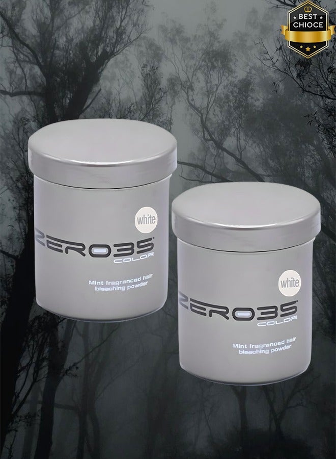 zero35 2 Pieces Mint Fragranced Hair Bleaching Powder White 500ml - Image 1