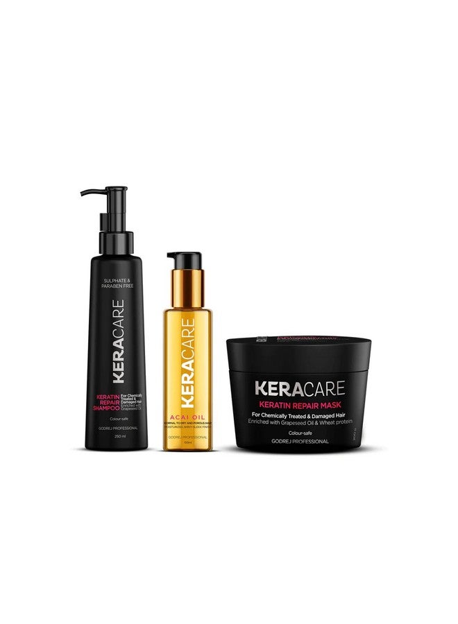 Godrej Professional Keracare Keratin Repair Shampoo 250Ml & Repair Mask 200Gm With Acai Oil 100Ml (Combo) - Image 1