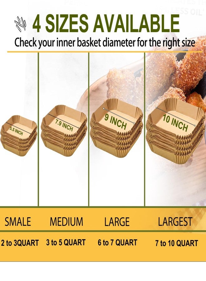 mutvle Large Air Fryer Disposable Paper Liners Square 9 Inch, 125 Pcs Parchment paper liner for 5-8QT Air fryer, Oil-proof, Water-proof, Parchment Baking Paper for Baking Roasting Microwave - Image 5
