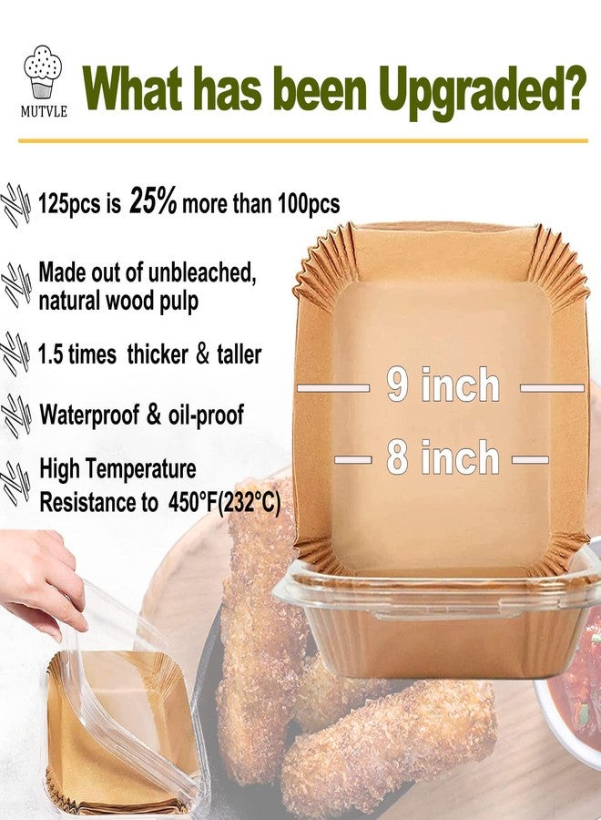 mutvle Large Air Fryer Disposable Paper Liners Square 9 Inch, 125 Pcs Parchment paper liner for 5-8QT Air fryer, Oil-proof, Water-proof, Parchment Baking Paper for Baking Roasting Microwave - Image 2