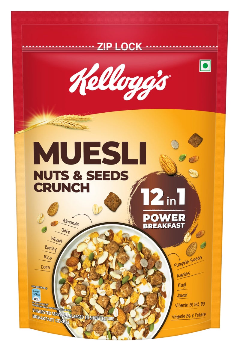 Kellogg's Kellogg’s Muesli Nuts & Seeds Crunch 950g | 12-in-1 Power Breakfast | No Maida | High in Fiber| India’s No. 1 Muesli - Image 1