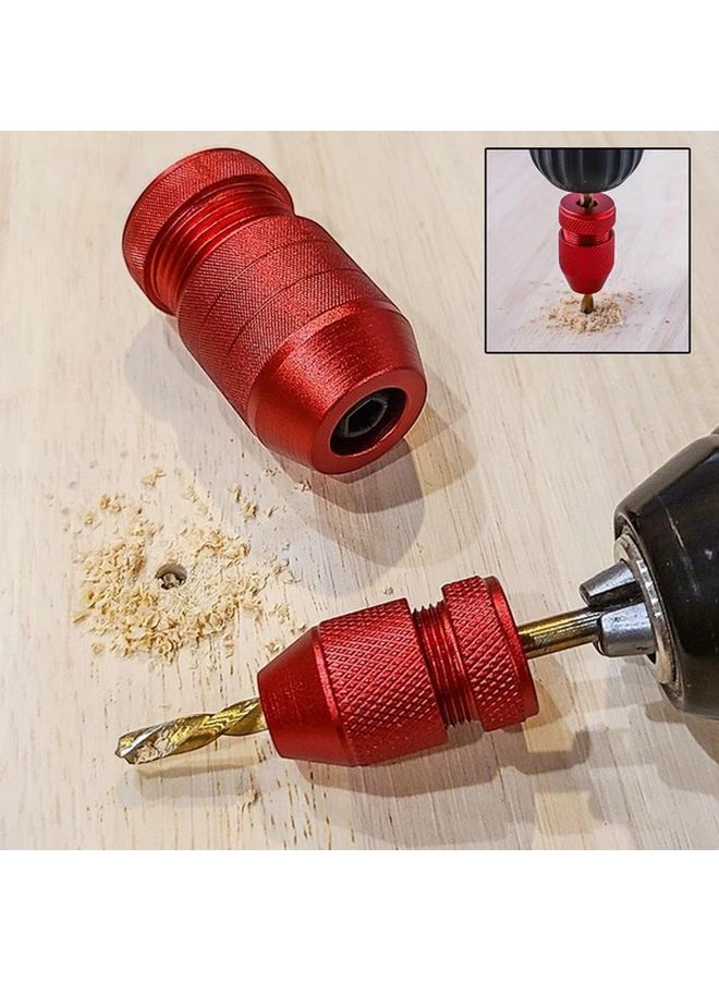 Red Drill Depth Stop Kit 2pcs Adjustable 2 11mm Aluminum Limiters for Wood Drilling - Image 5