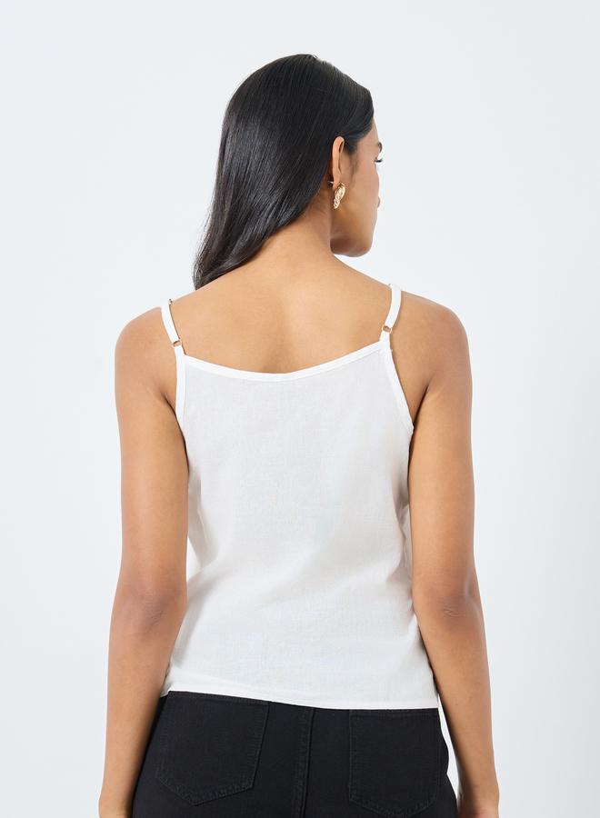 تايك تو بلوزة سادة بدون أكمام - Image 4