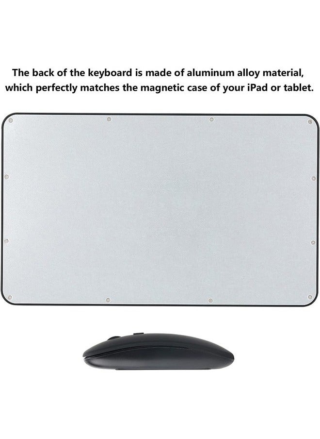 Generic - Rechargeable Bluetooth Keyboard and Mouse Combo Ultra-Slim Portable Compact Wireless Mouse Keyboard Set for Android Windows Tablet Cell Phone iPhone iPad Pro Air Mini, iPad OS/iOS 13 and above (Black) - Image 1