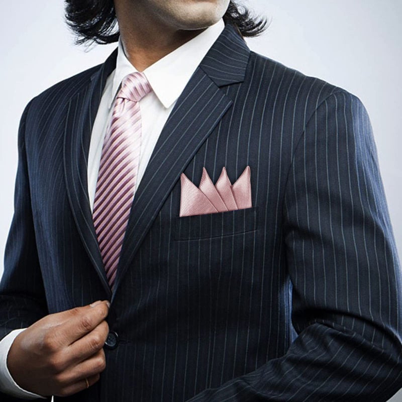 Echaprey 9 Pcs Men's PreFolded Pocket Squares On Card Masculine Polyester Suit Handkerchief - Image 5