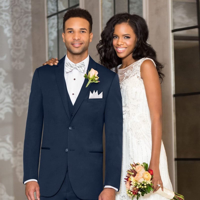 Echaprey 9 Pcs Men's PreFolded Pocket Squares On Card Masculine Polyester Suit Handkerchief - Image 4