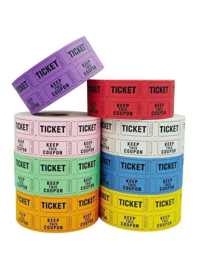 Green Vibrant Lottery Tickets 500 Pair Durable Paper for Classroom Rewards Fundraising Prizes - Image 1