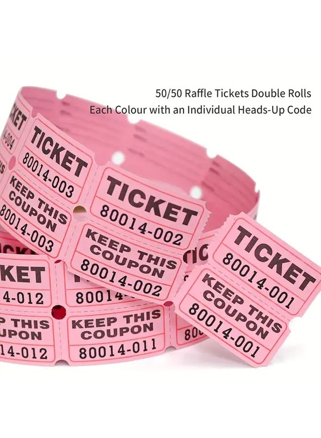 Green Vibrant Lottery Tickets 500 Pair Durable Paper for Classroom Rewards Fundraising Prizes - Image 3