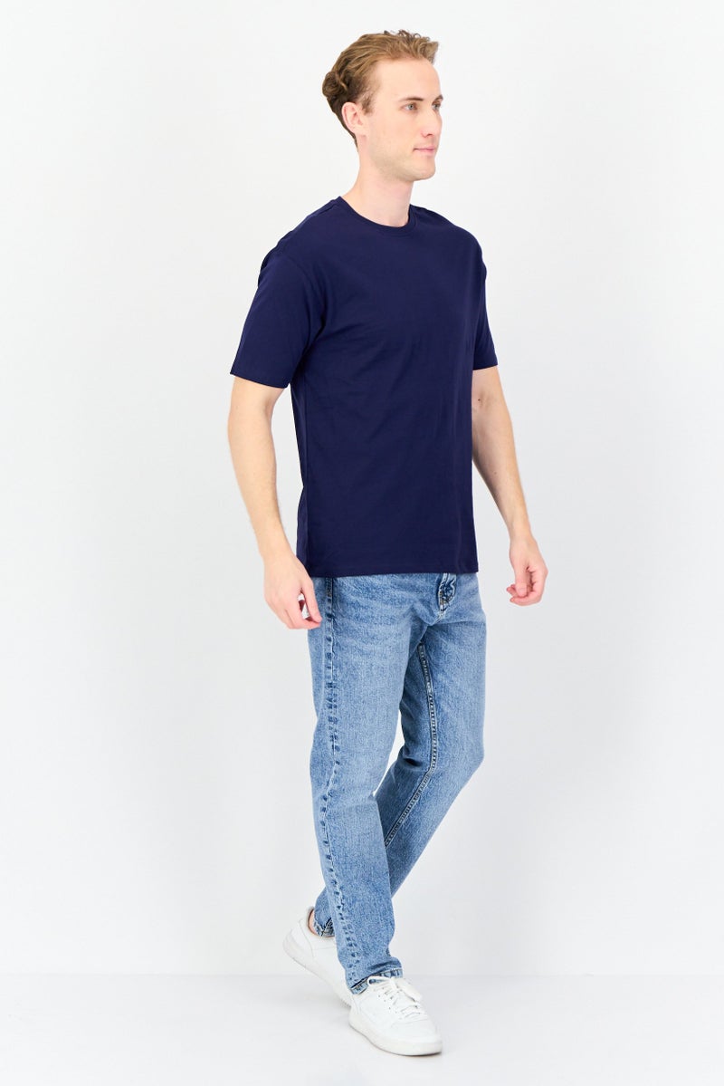 English Laundry Men 2 Pcs Crew Neck Short Sleeves Solid T-shirt, Navy - Image 3