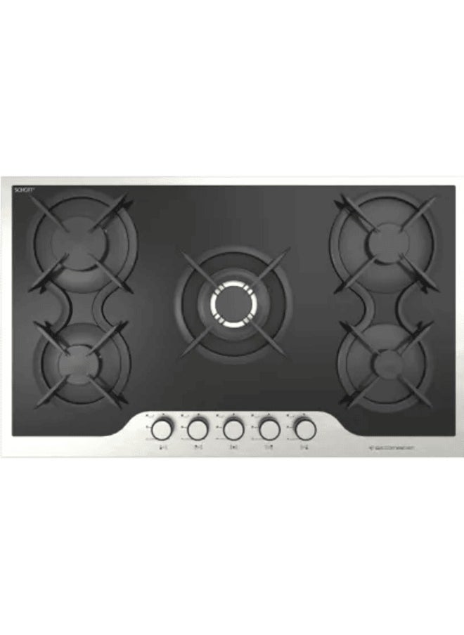 Ecomatic Ecomatic Crystal Built-In Gas Hob, 5 Burners, Black - S917IDC 