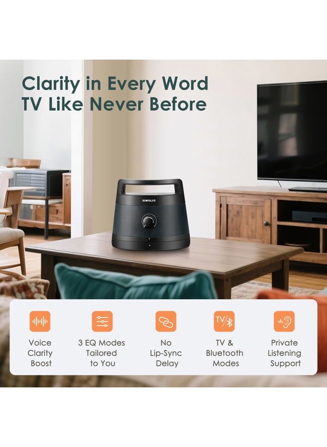 SIMOLIO 621D Plus Wireless Speakers for TV for Seniors - Bluetooth TV Speakers for Hard of Hearing, Elderly, 3 EQ Modes, Dialog Enhancer, Portable Speaker for TVs, 164ft Range, Bluetooth Connectivity - Image 3