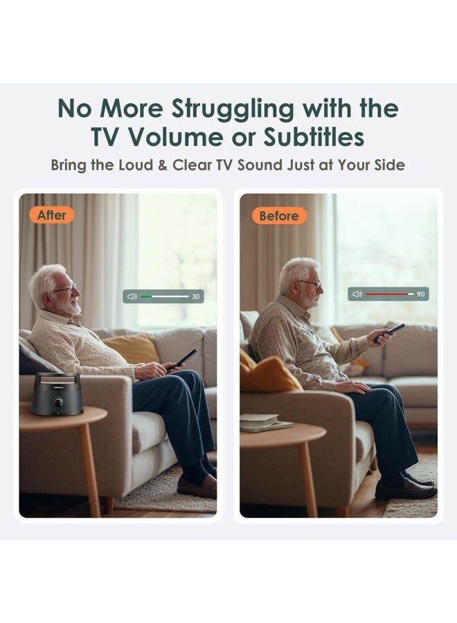 SIMOLIO 621D Plus Wireless Speakers for TV for Seniors - Bluetooth TV Speakers for Hard of Hearing, Elderly, 3 EQ Modes, Dialog Enhancer, Portable Speaker for TVs, 164ft Range, Bluetooth Connectivity - Image 2