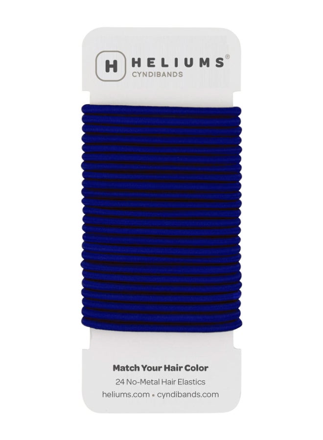 Cyndibands Elastic Hair Ties Navy Blue No Damage 4mm Ponytail Holders for Women Kids 24Pack Hair Elastics in Neutral Colors - Image 2