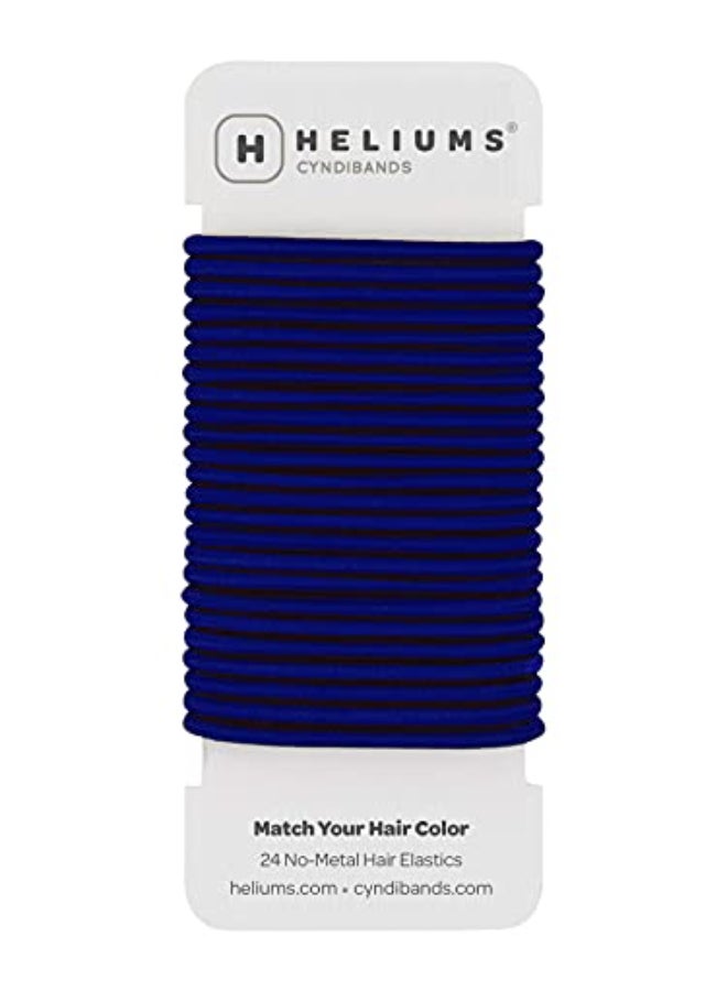 Cyndibands Elastic Hair Ties Navy Blue No Damage 4mm Ponytail Holders for Women Kids 24Pack Hair Elastics in Neutral Colors - Image 1