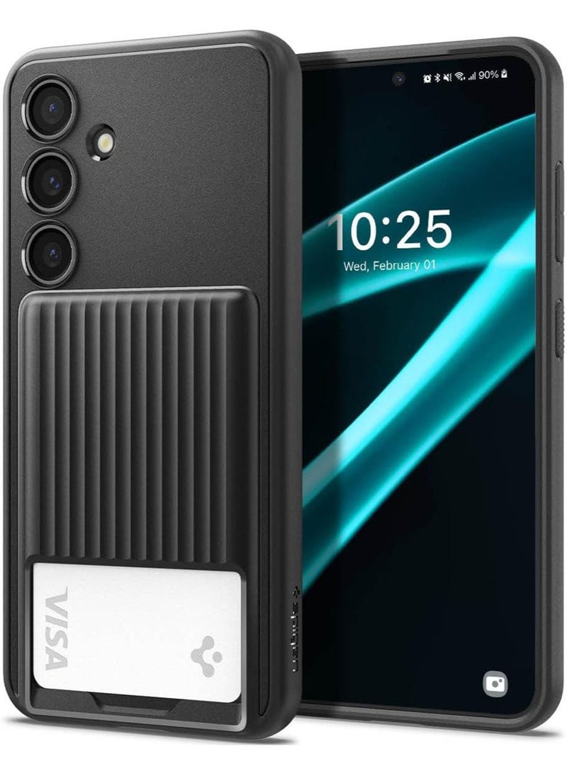 Spigen Liquid Slot for Samsung Galaxy S24 PLUS Case Cover Card Holder - Matte Black  - Image 1