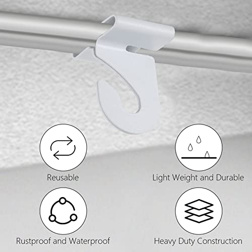 HNBun 50 Pieces Metal Drop Ceiling Hooks, Right and Left White Ceiling Hooks T-Bar Track Clip for Hanging Plants & Decorations, 20lbs Capacity Suspended Ceiling Hanger for Classrooms Offices - Image 4