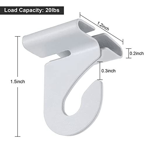 HNBun 50 Pieces Metal Drop Ceiling Hooks, Right and Left White Ceiling Hooks T-Bar Track Clip for Hanging Plants & Decorations, 20lbs Capacity Suspended Ceiling Hanger for Classrooms Offices - Image 2