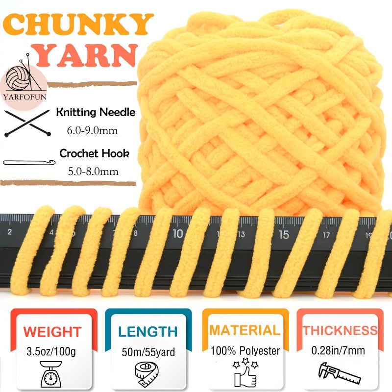 YARFOFUN Chunky Chenille Yarn for Crocheting,Hot Pink Fluffy Velvet Plush Yarn Thick Soft Chunky Chenille Yarn Baby Blanket Yarn for Crocheting Knitting Beginners 100g(Hot Pink) - Image 2