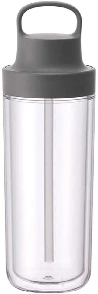 KINTO 20075 ToGo Bottle 169 fl oz 480 ml Dark Gray Includes Straw Lightweight Water Bottle Dishwasher Safe Double Wall Construction - Image 2