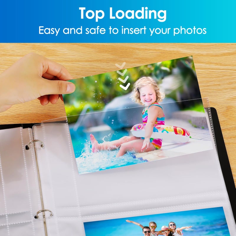 MaxGear 30 Pack 5x7 Photo Sleeves for 3 Ring Binder (120 Pictures), Heavy-Duty Archival Page Protectors, 2-Pocket Clear Photo Album Refill Pages, Plastic Seed Binder Pages 8.5x11, Acid-Free - Image 5