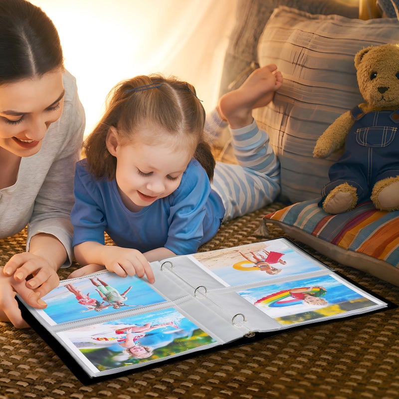 MaxGear 30 Pack 5x7 Photo Sleeves for 3 Ring Binder (120 Pictures), Heavy-Duty Archival Page Protectors, 2-Pocket Clear Photo Album Refill Pages, Plastic Seed Binder Pages 8.5x11, Acid-Free - Image 2