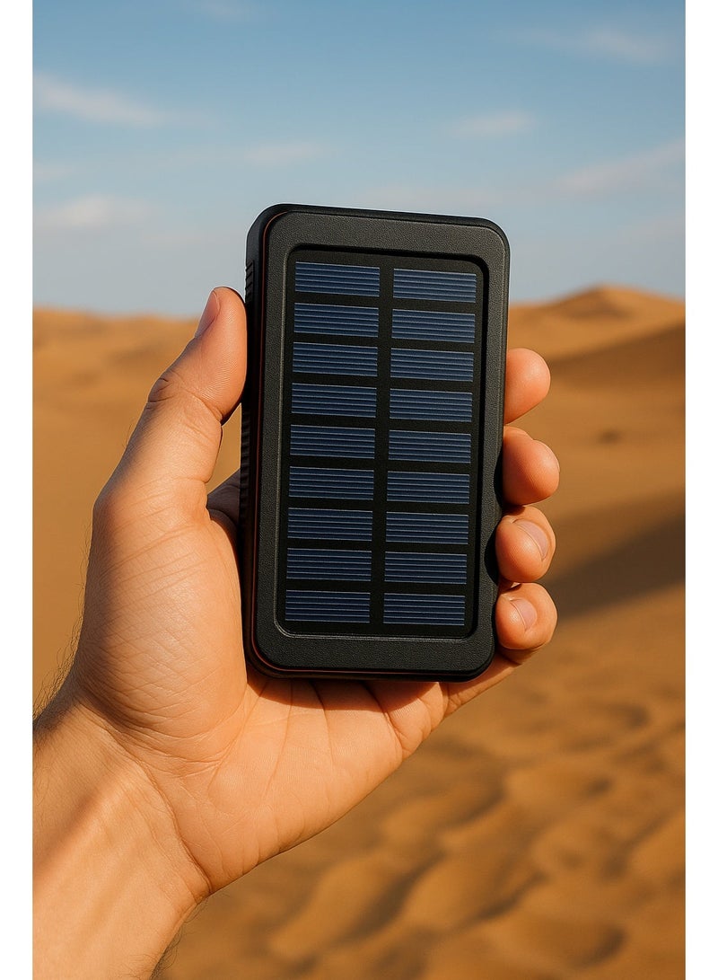 العييجة بنك طاقة شمسي بسعة 20000 مللي أمبير مع كابلات مدمجة A/B/C، ومنفذ USB-C وMicro USB، ينقذ حياتك، مناسب للصحراء أو التخييم، محمول ويوفر شحنًا مريحًا في أي مكان، رقم المنتج 10500110 - Image 1