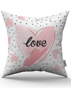 Cango Home Pink and White Modern Valentine's Day Themed Digital Printed Throw Pillow Cover CGH1007 
