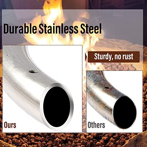 Uniflasy 12" Fire Pit Ring Burner Kit, Stainless Steel Propane Gas Firepit Ring Kit with Spark Ignition, Control Knob and Propane Hose Installation Kit for Indoor&Outdoor Fireplaces DIY Burner Kit - Image 3