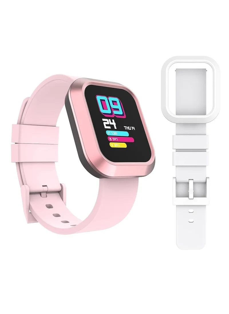 iTouch iTouch Unisex Interactive Explorer 3 Watch Pink/White with Silicone Strap, TF412A-C12