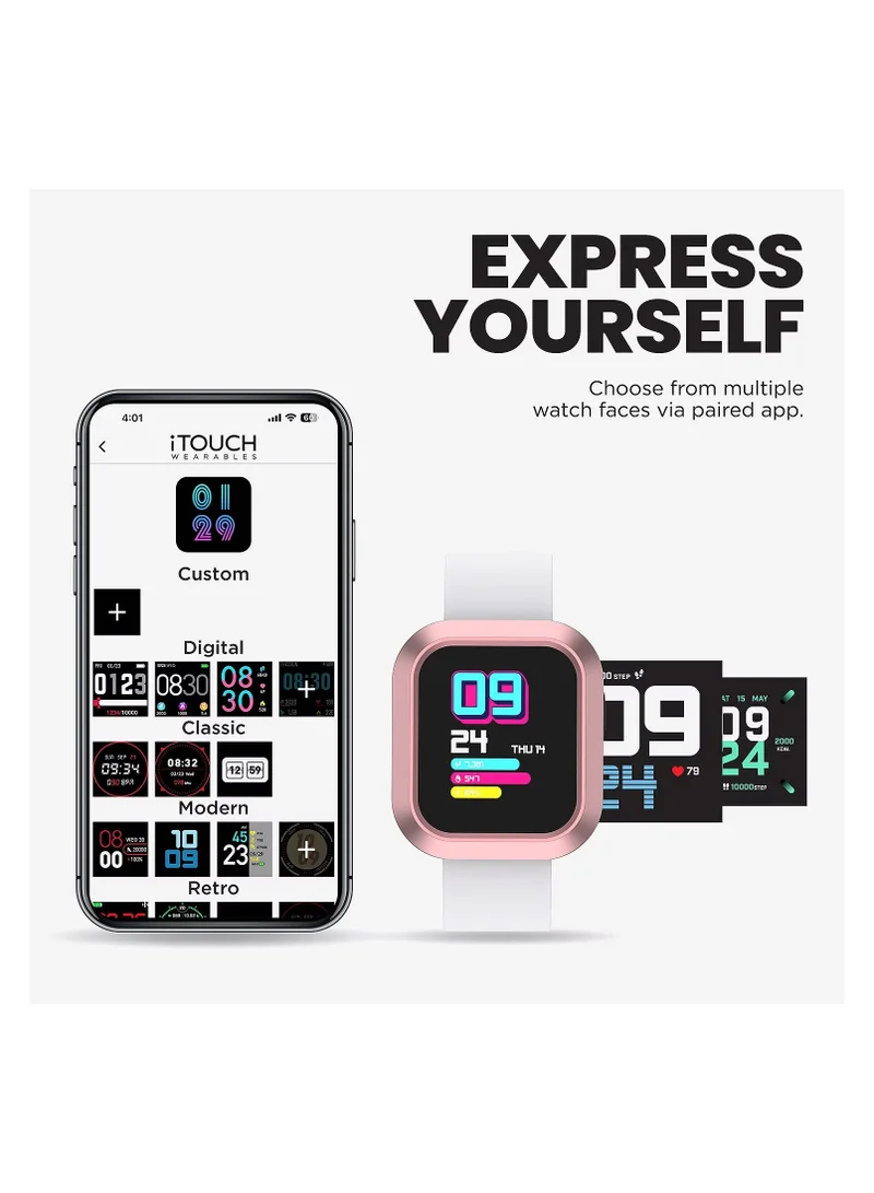 iTouch iTouch Unisex Interactive Explorer 3 Watch Pink/White with Silicone Strap, TF412A-C12