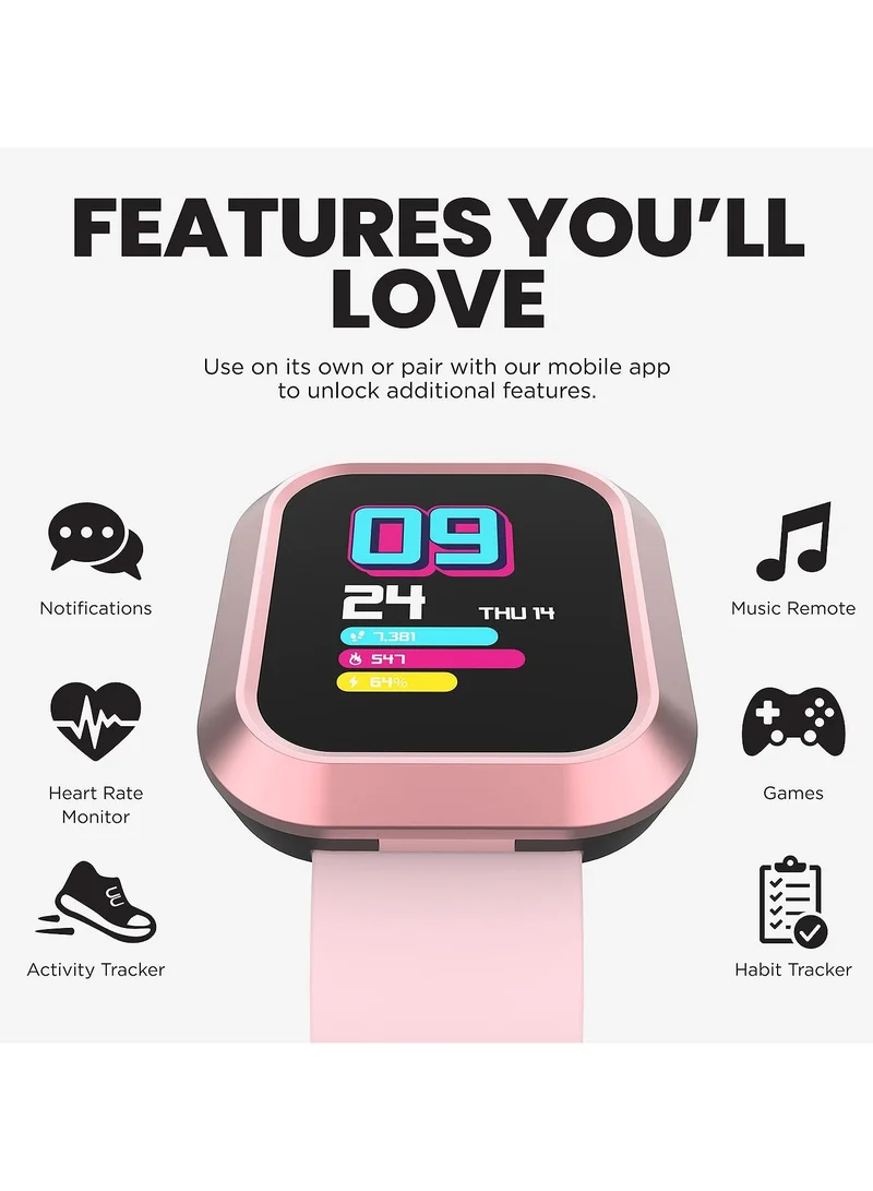 iTouch iTouch Unisex Interactive Explorer 3 Watch Pink/White with Silicone Strap, TF412A-C12