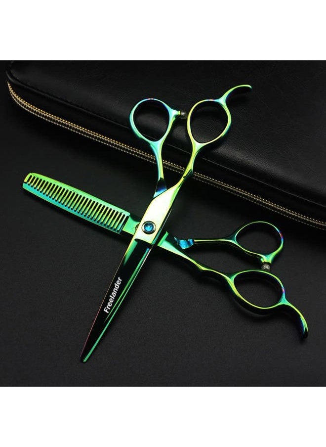 Freelander - 6.0 Inch Left-handed Professional Hair Scissors Straight & Thinning Barber Shears Japan 440C Steel for Left-handed Hairdresser - Image 1